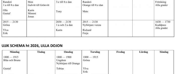 Schema för höstterminen 2026